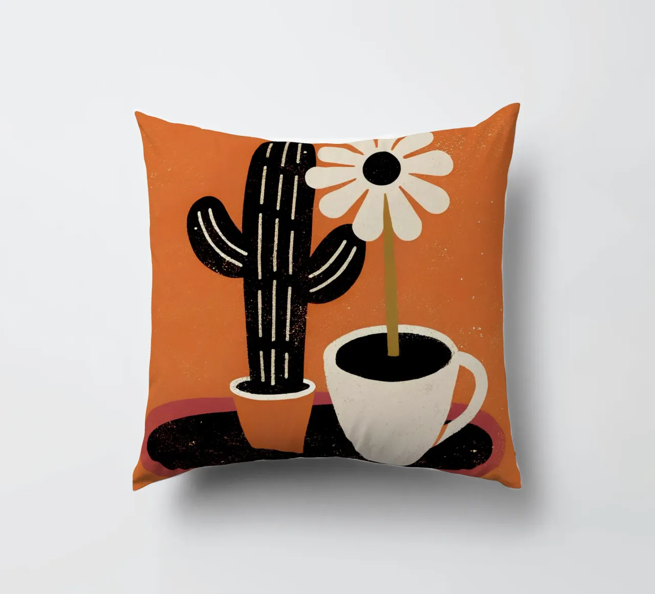 Cactus e caffè Retro Pop cuscino da THE LATEST SHOP