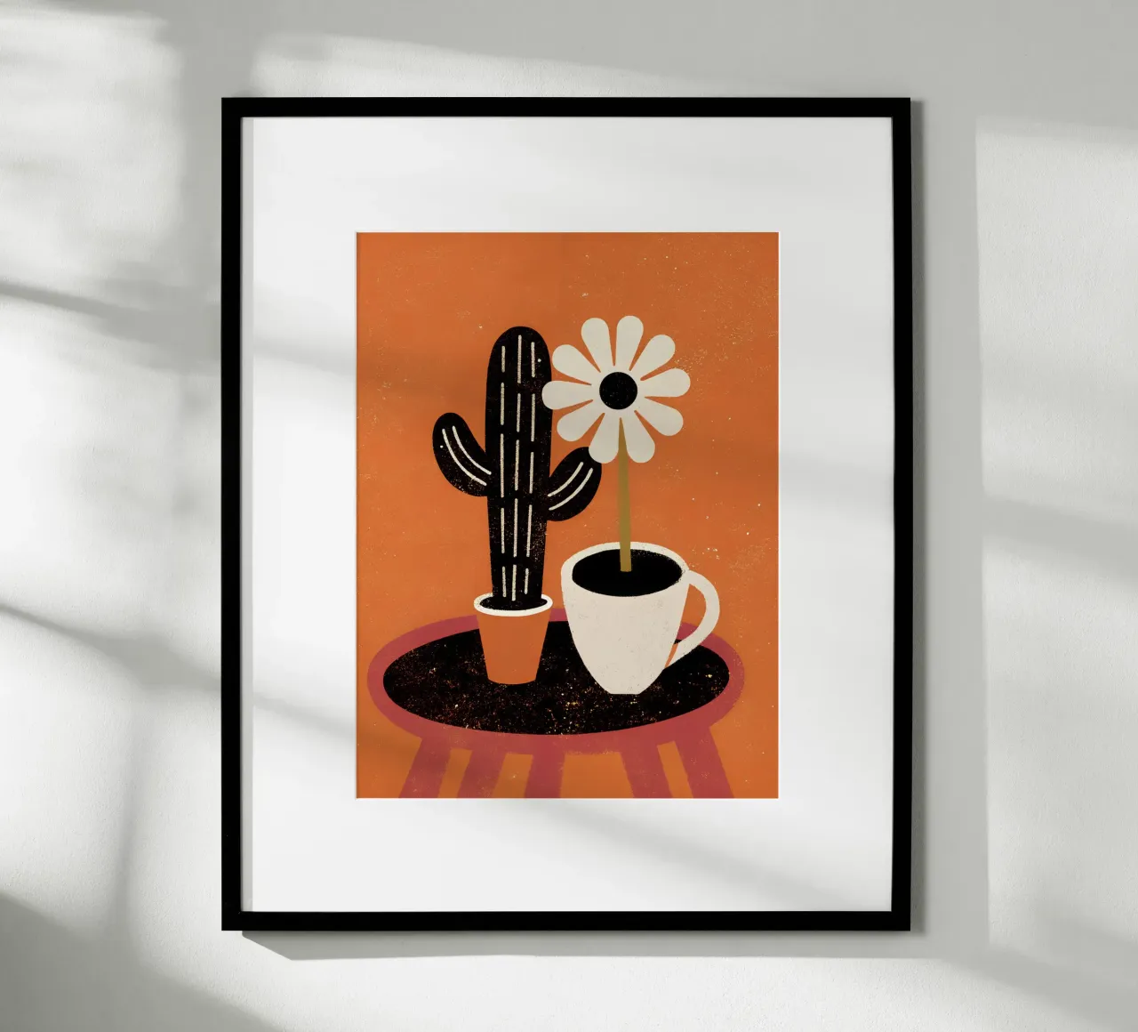 Cactus e caffè Retro Pop poster con telaio in plastica da THE LATEST SHOP