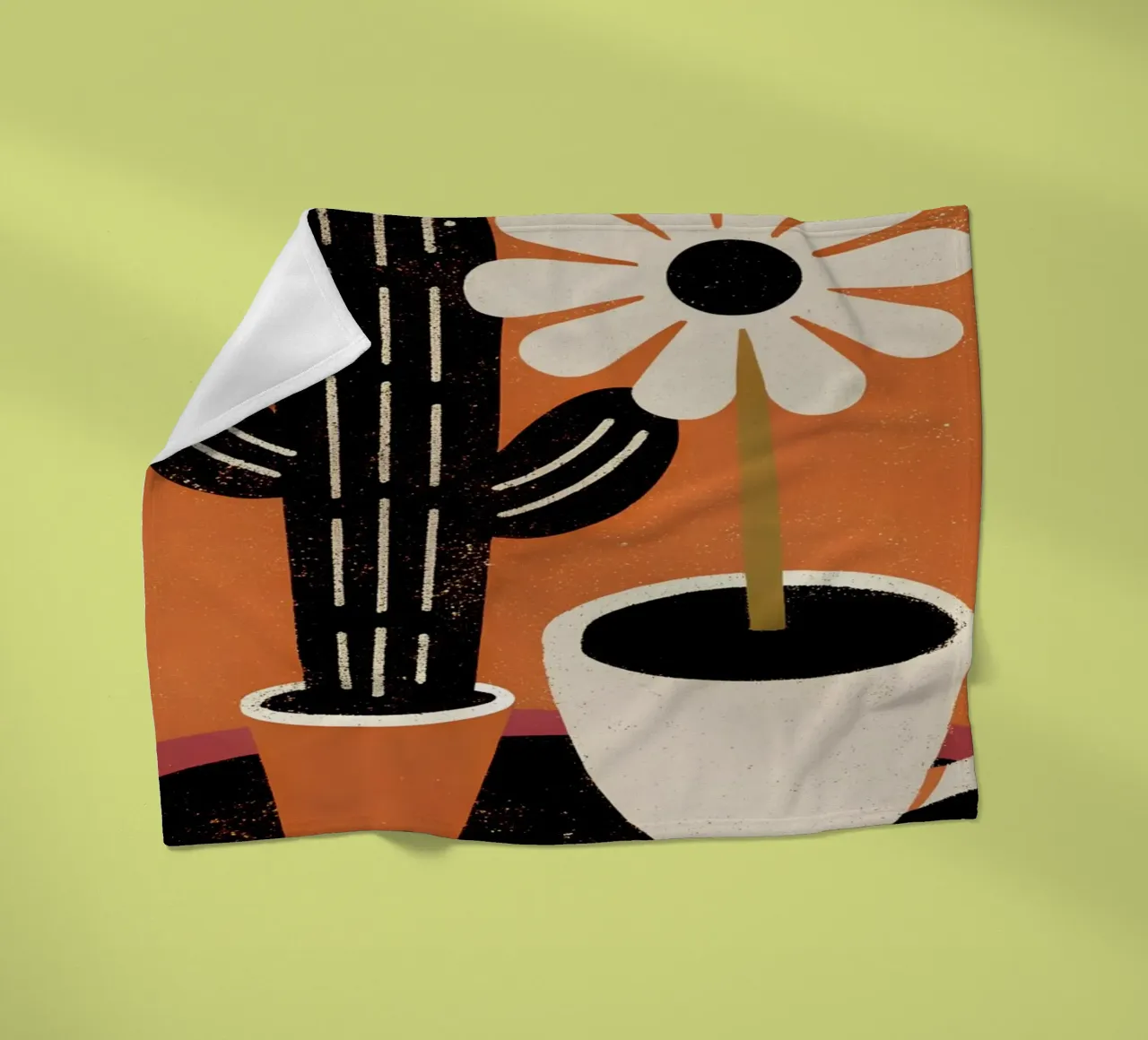 Cactus e caffè Retro Pop coperta in pile da THE LATEST SHOP