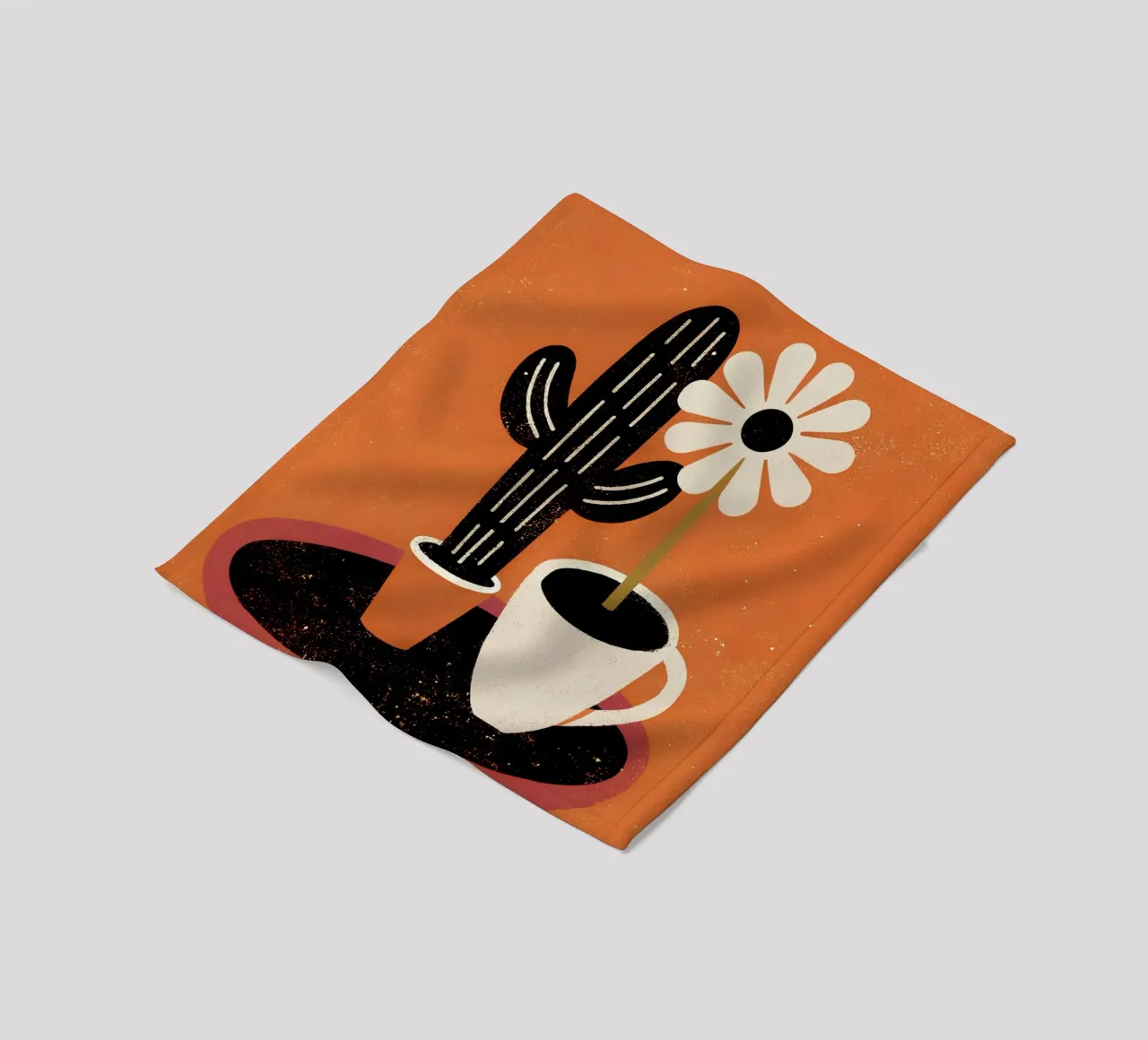 Cactus e caffè Retro Pop coperta in pile da THE LATEST SHOP