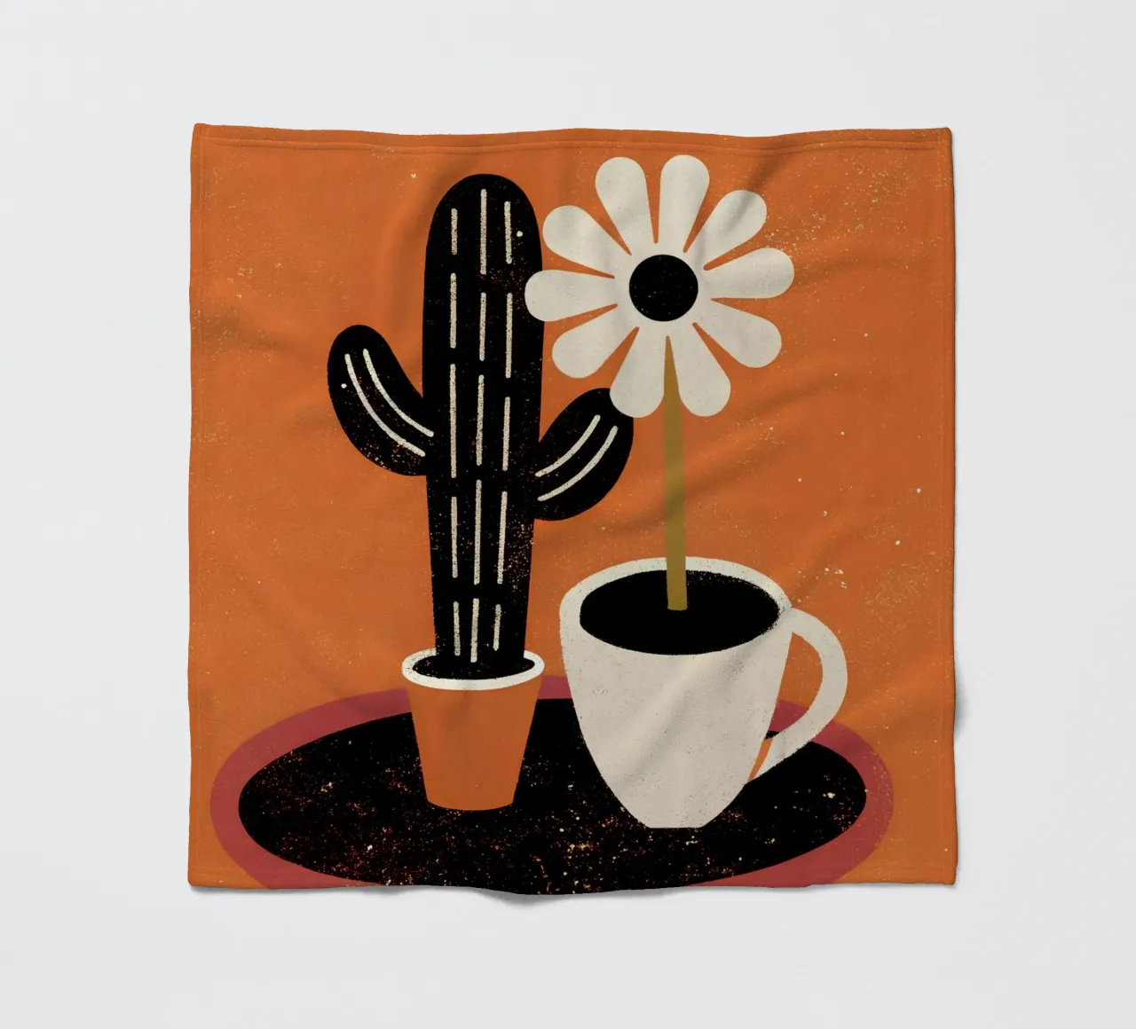 Cactus e caffè Retro Pop coperta in pile da THE LATEST SHOP