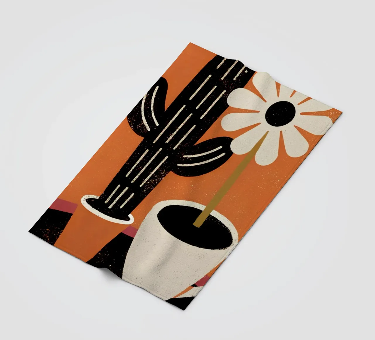 Cactus e caffè Retro Pop coperta in pile da THE LATEST SHOP