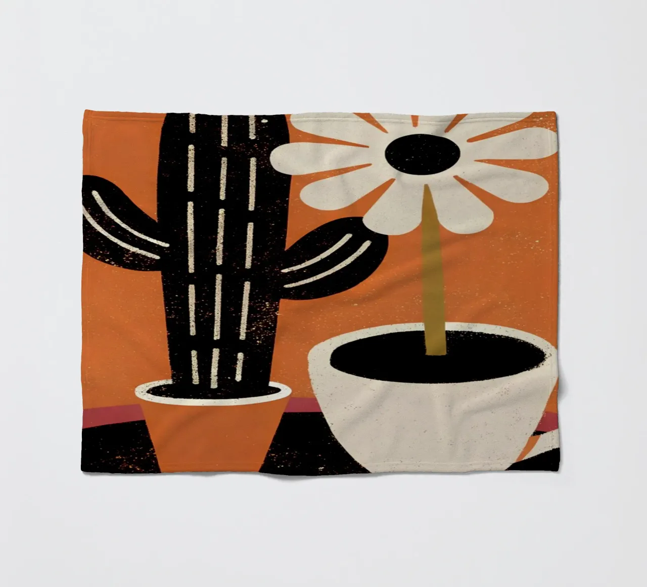 Cactus e caffè Retro Pop coperta in pile da THE LATEST SHOP