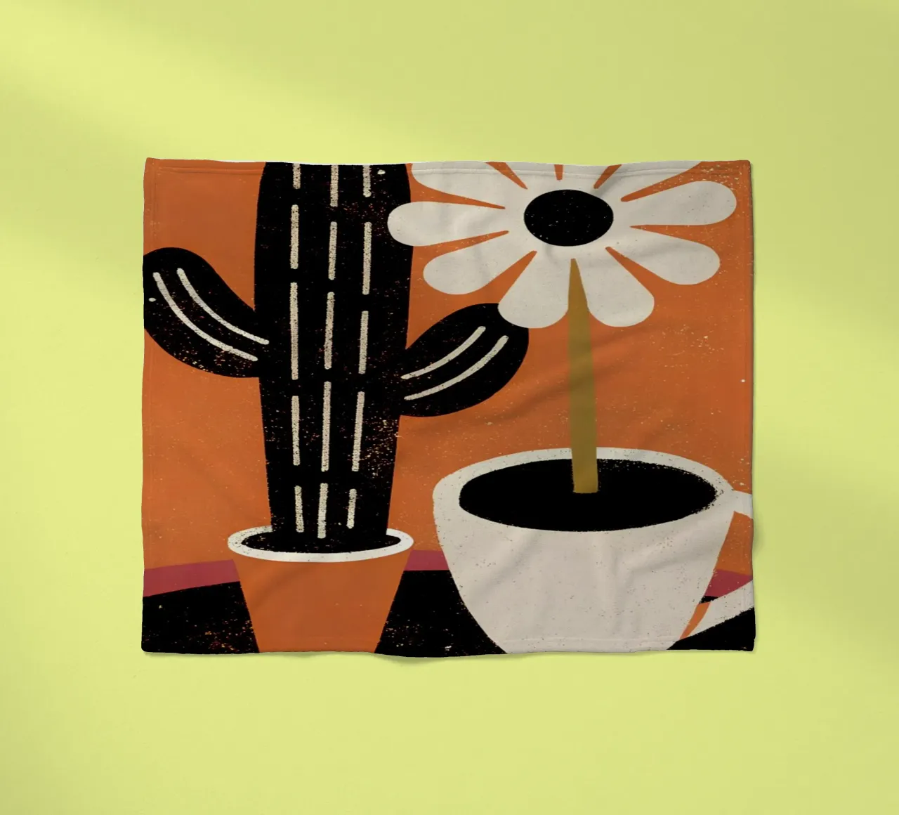 Cactus e caffè Retro Pop coperta in pile da THE LATEST SHOP