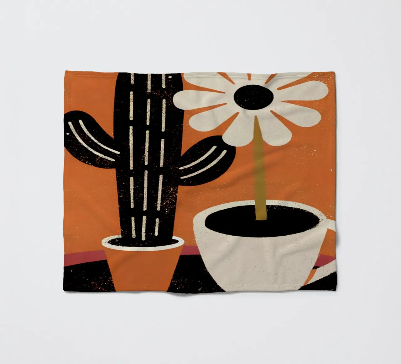 Cactus e caffè Retro Pop coperta in pile da THE LATEST SHOP