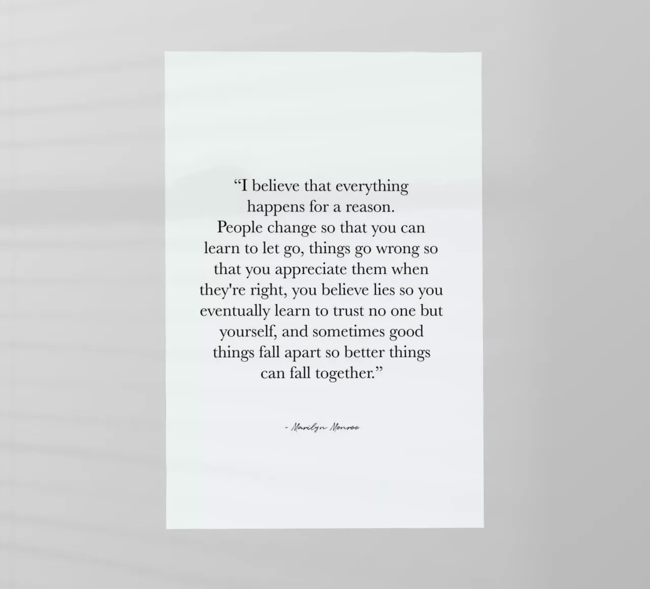 Happens for a Reason pellicola backlit da typed