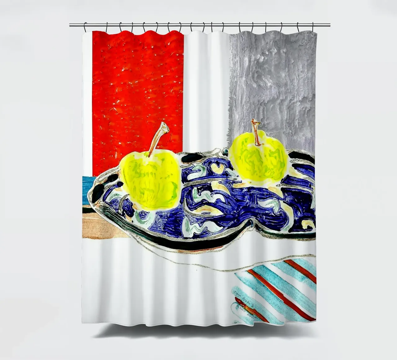 Green Apples shower curtain by Ettyhmoz