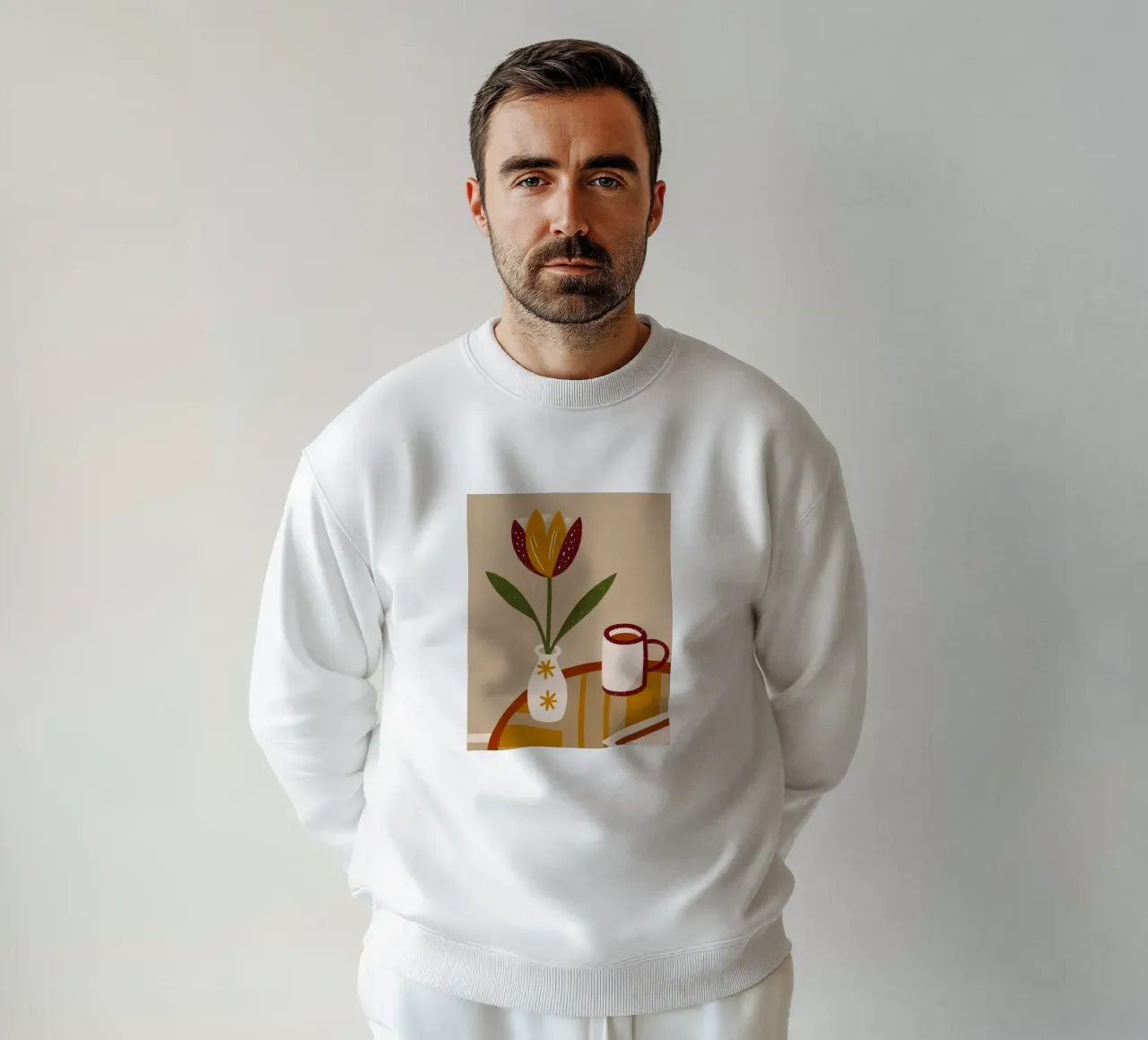 Retro Pop Bloem en Koffie Vaas sweatshirt van THE LATEST SHOP