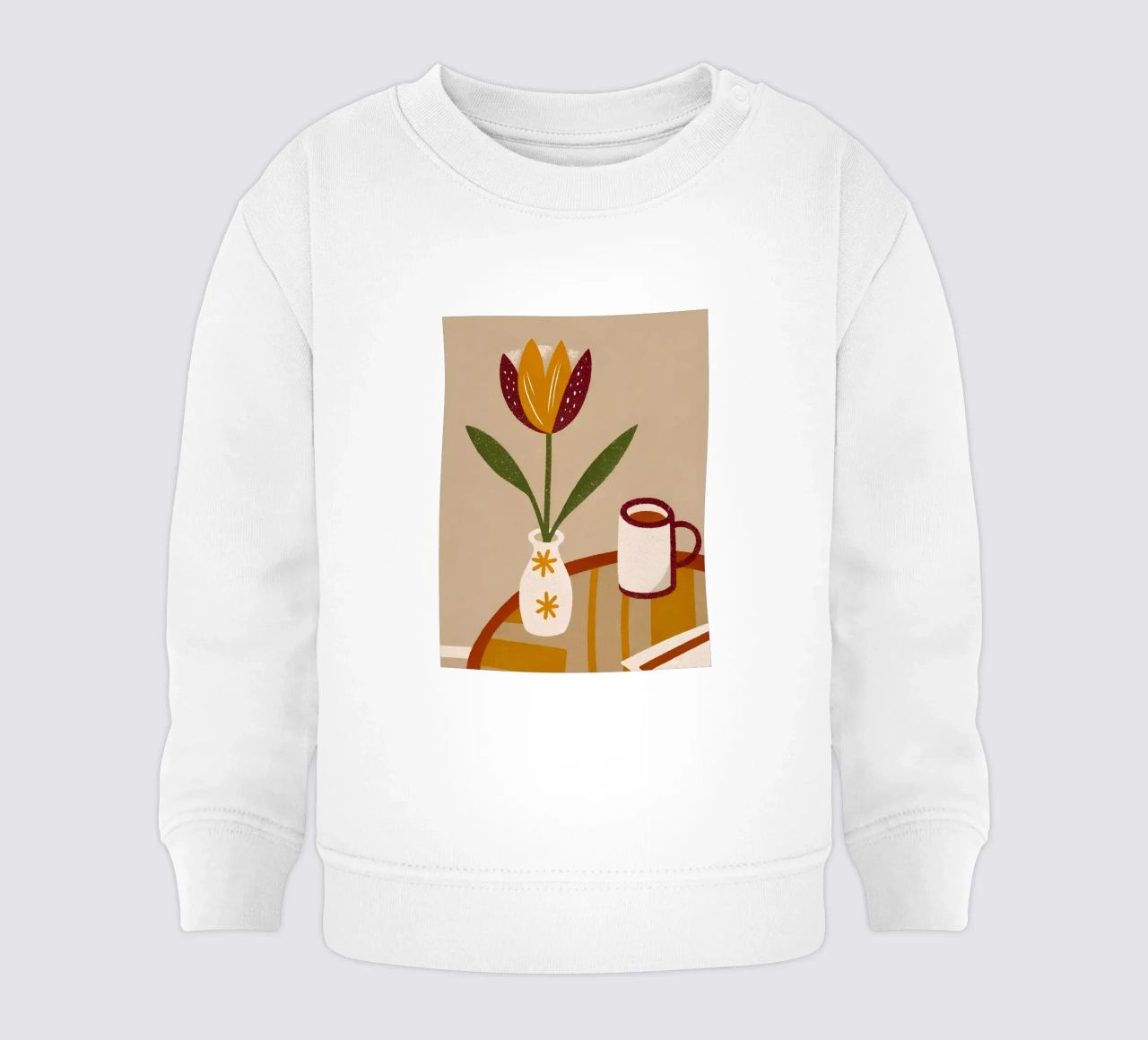 Vaso da caffè e fiori retrò Pop felpa neonato da THE LATEST SHOP