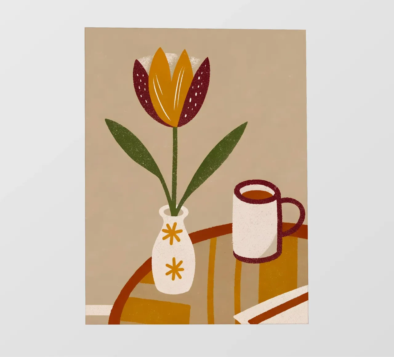Vaso da caffè e fiori retrò Pop telo in pvc da THE LATEST SHOP