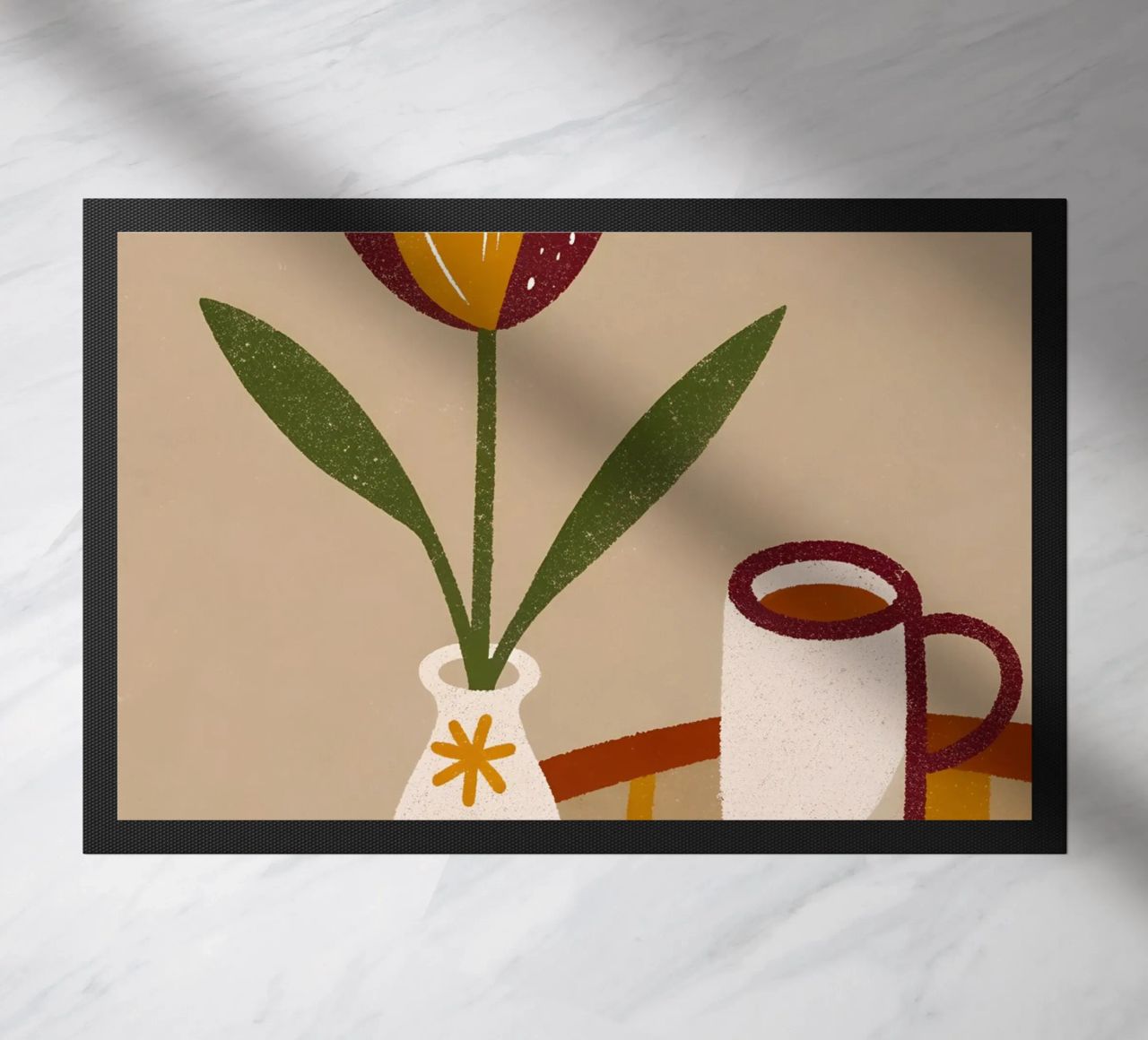 Vaso da caffè e fiori retrò Pop zerbino da THE LATEST SHOP