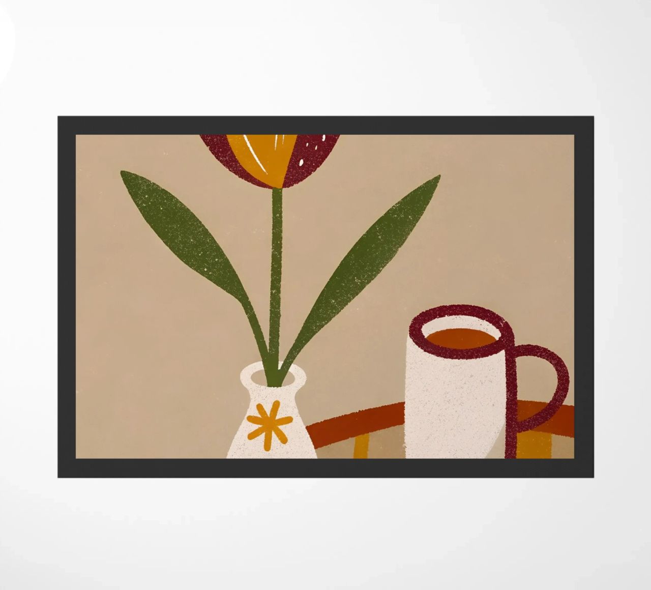 Vaso da caffè e fiori retrò Pop zerbino da THE LATEST SHOP