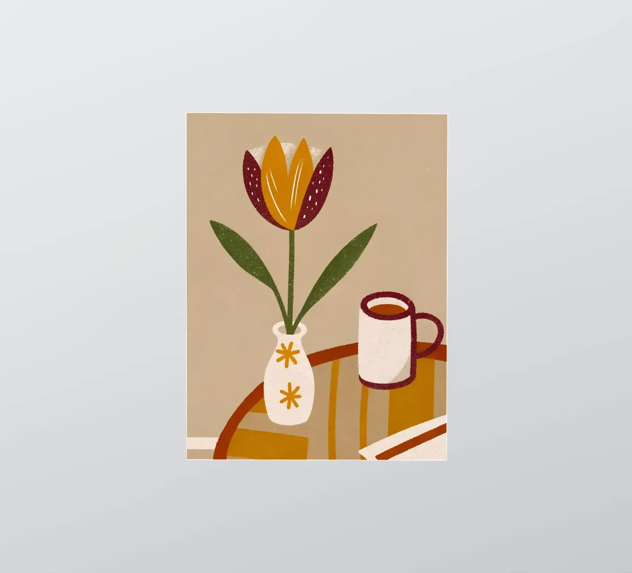 Vaso da caffè e fiori retrò Pop adesivo da THE LATEST SHOP