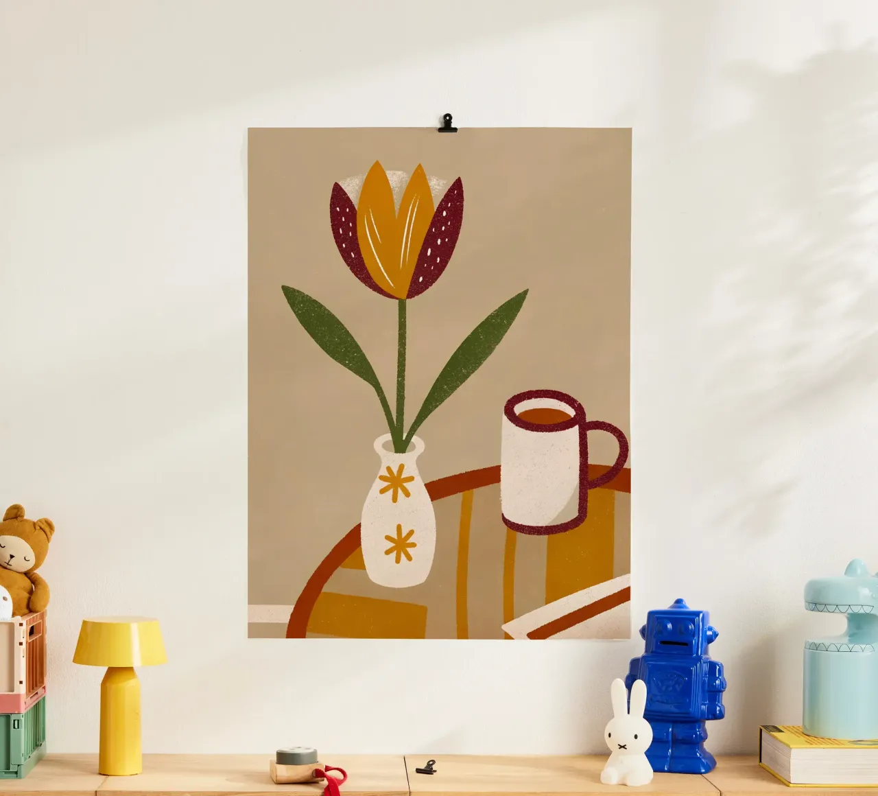 Vaso da caffè e fiori retrò Pop carta hahnemühle da THE LATEST SHOP