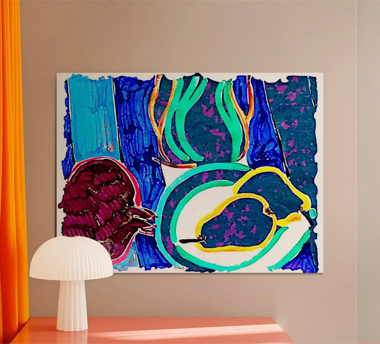 Pere Quadro firmato Incorniciato poster con telaio in alluminio da Ettyhmoz