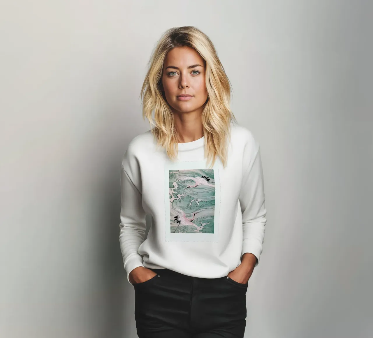 Cranes & Waves sweatshirt van Flora & Fauna