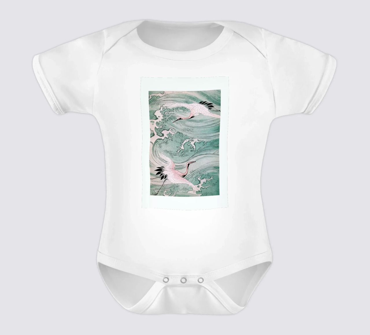 Cranes & Waves body de bebé de Flora & Fauna
