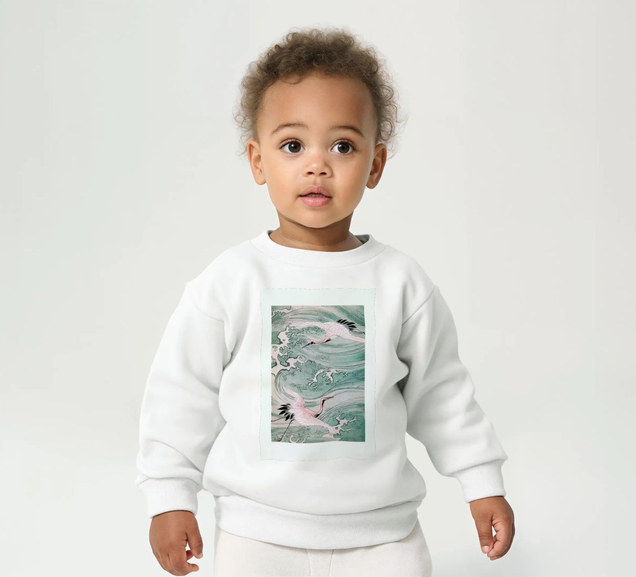 Cranes & Waves sudadera de bebé de Flora & Fauna