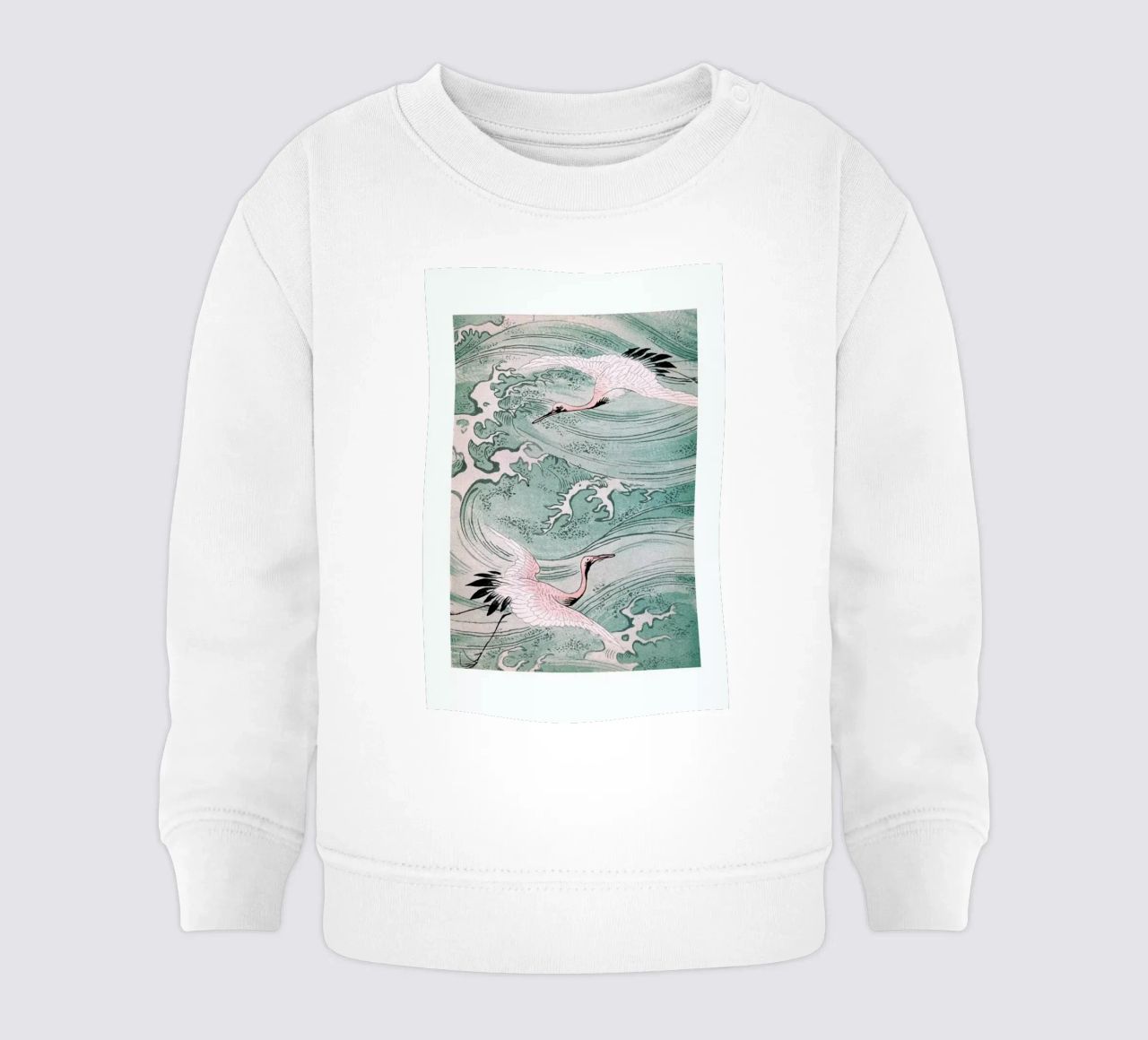 Cranes & Waves sudadera de bebé de Flora & Fauna