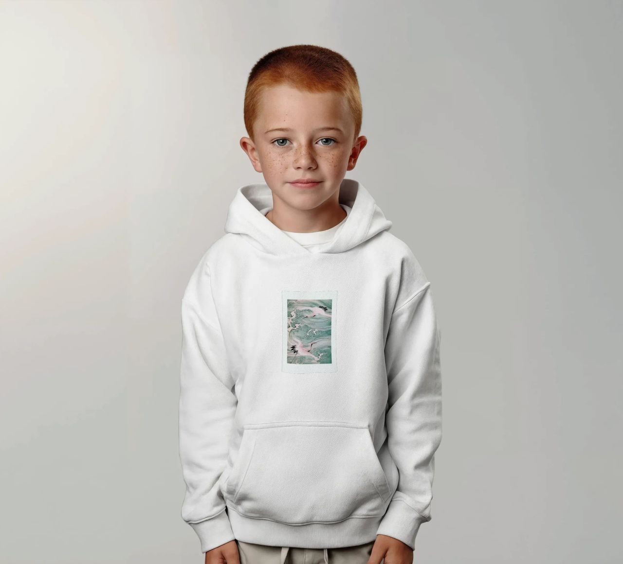 Cranes & Waves sudadera con capucha para niño de Flora & Fauna