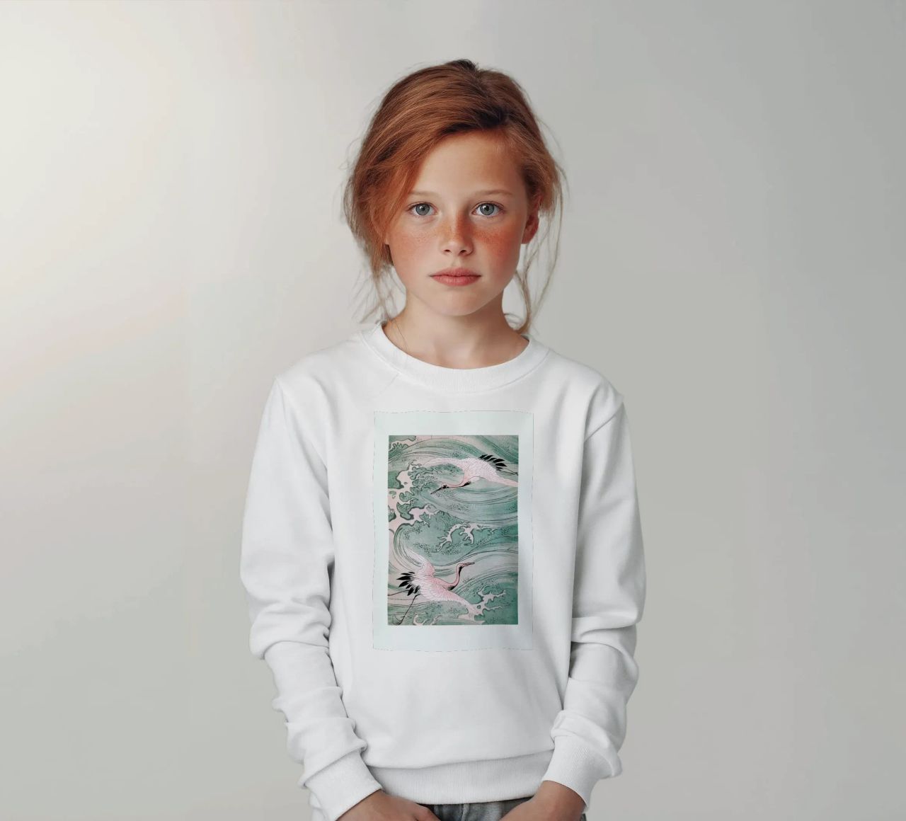 Cranes & Waves sudadera para niño de Flora & Fauna