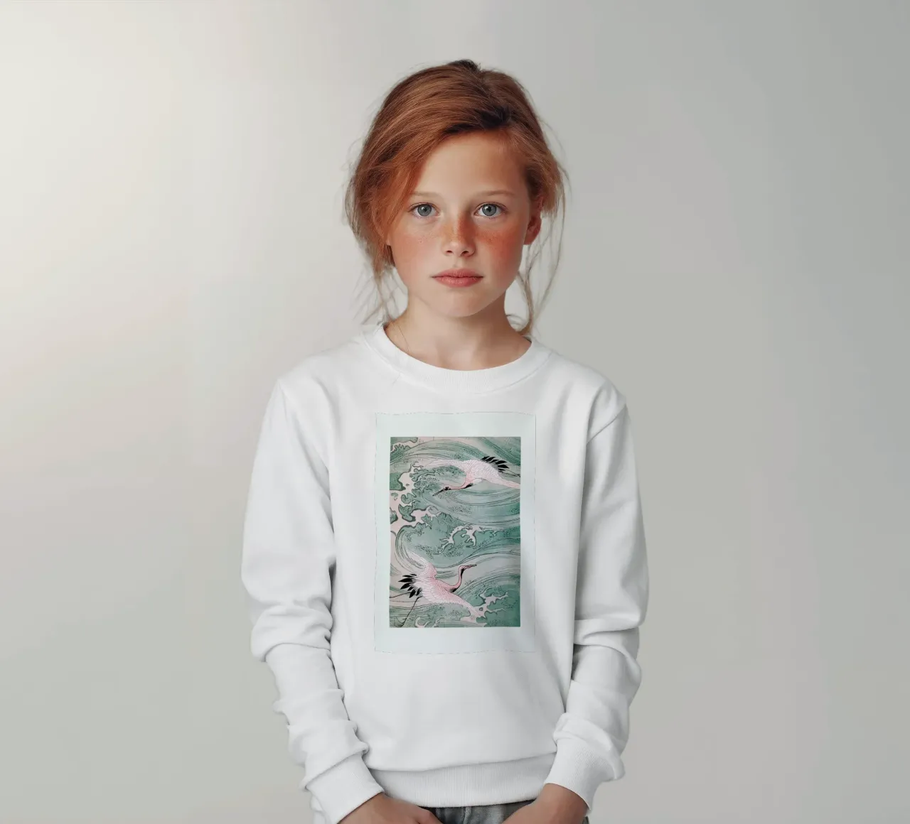 Cranes & Waves felpa bambino da Flora & Fauna