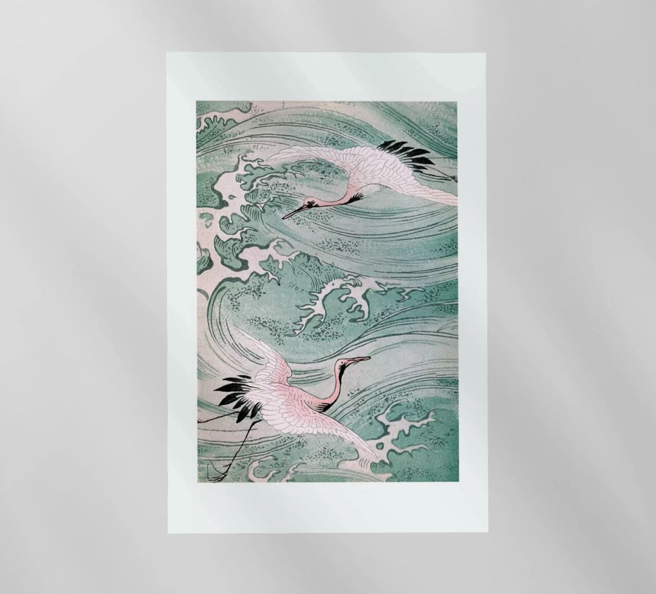 Cranes & Waves lámina retroiluminada de Flora & Fauna