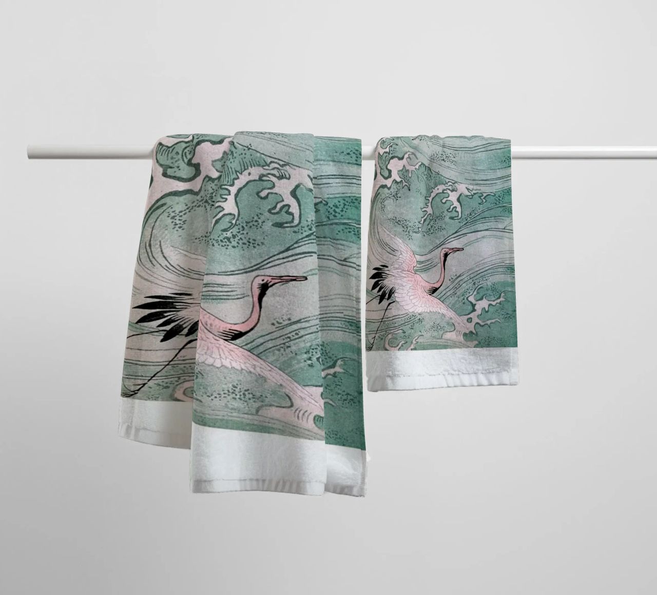 Cranes & Waves serviette de bain de Flora & Fauna