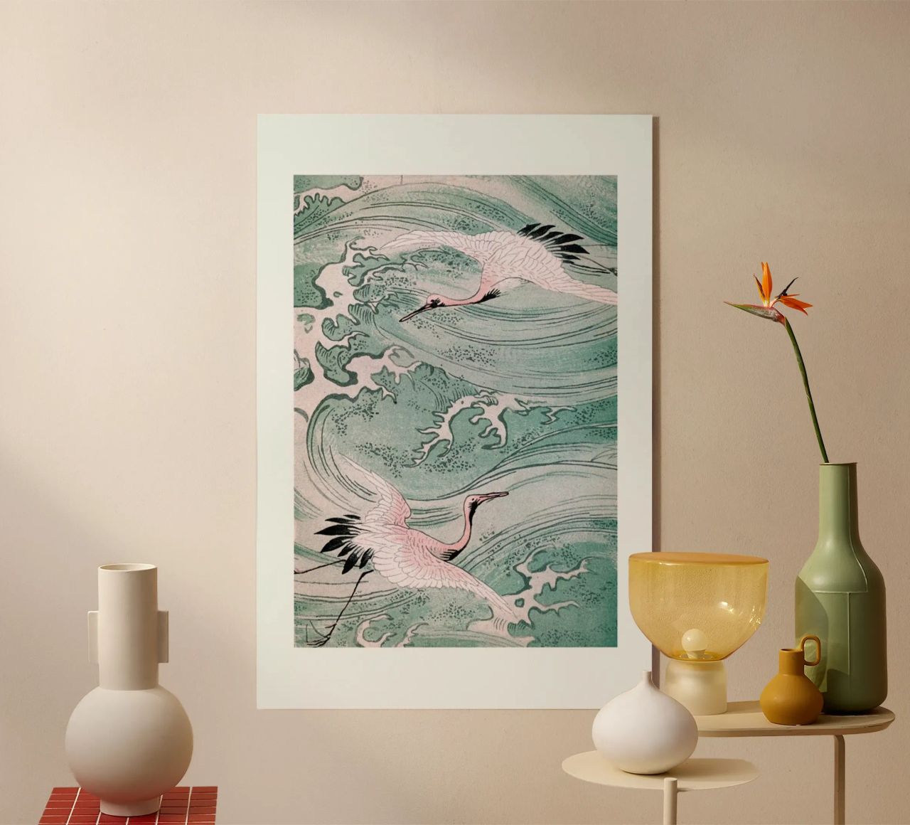 Cranes & Waves metacrilato de Flora & Fauna