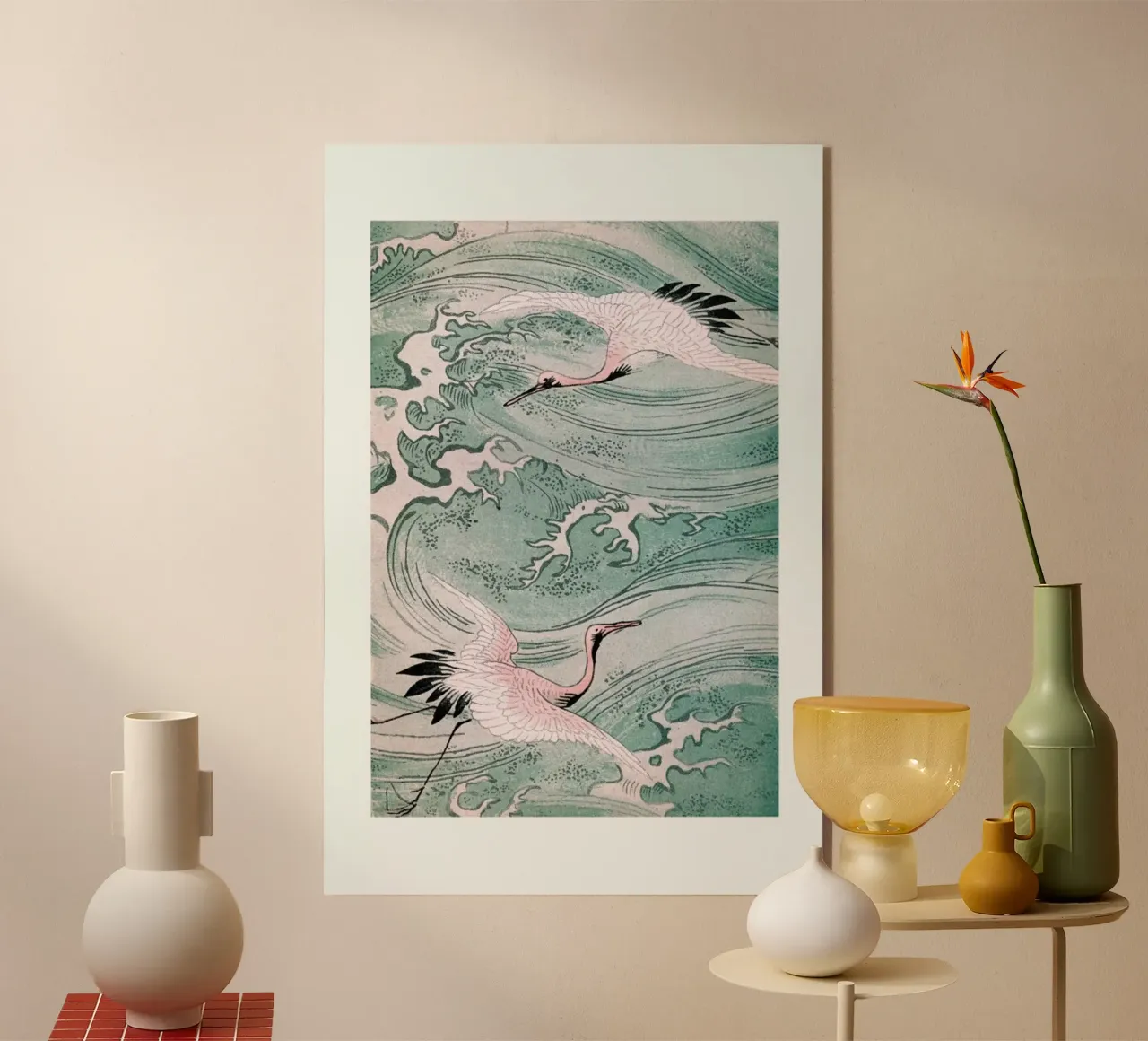 Cranes & Waves plexiglass da Flora & Fauna