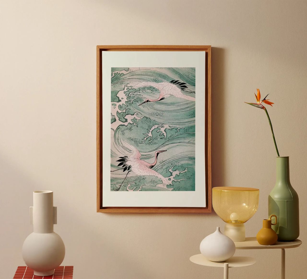 Cranes & Waves toile de Flora & Fauna