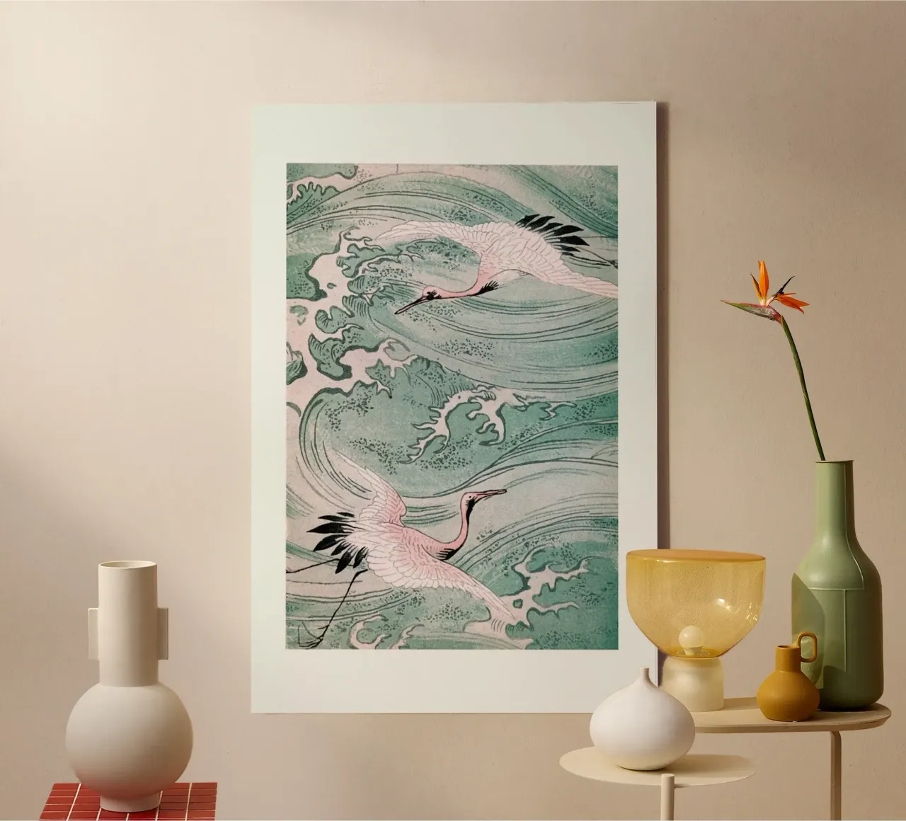 Cranes & Waves tela da Flora & Fauna