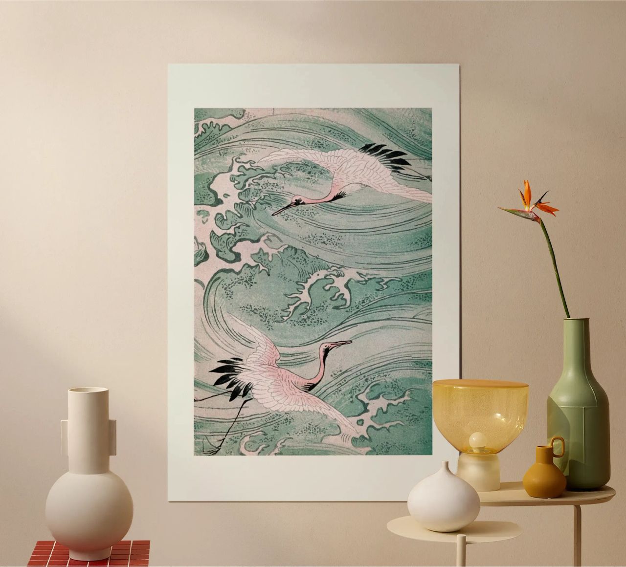Cranes & Waves poster de Flora & Fauna