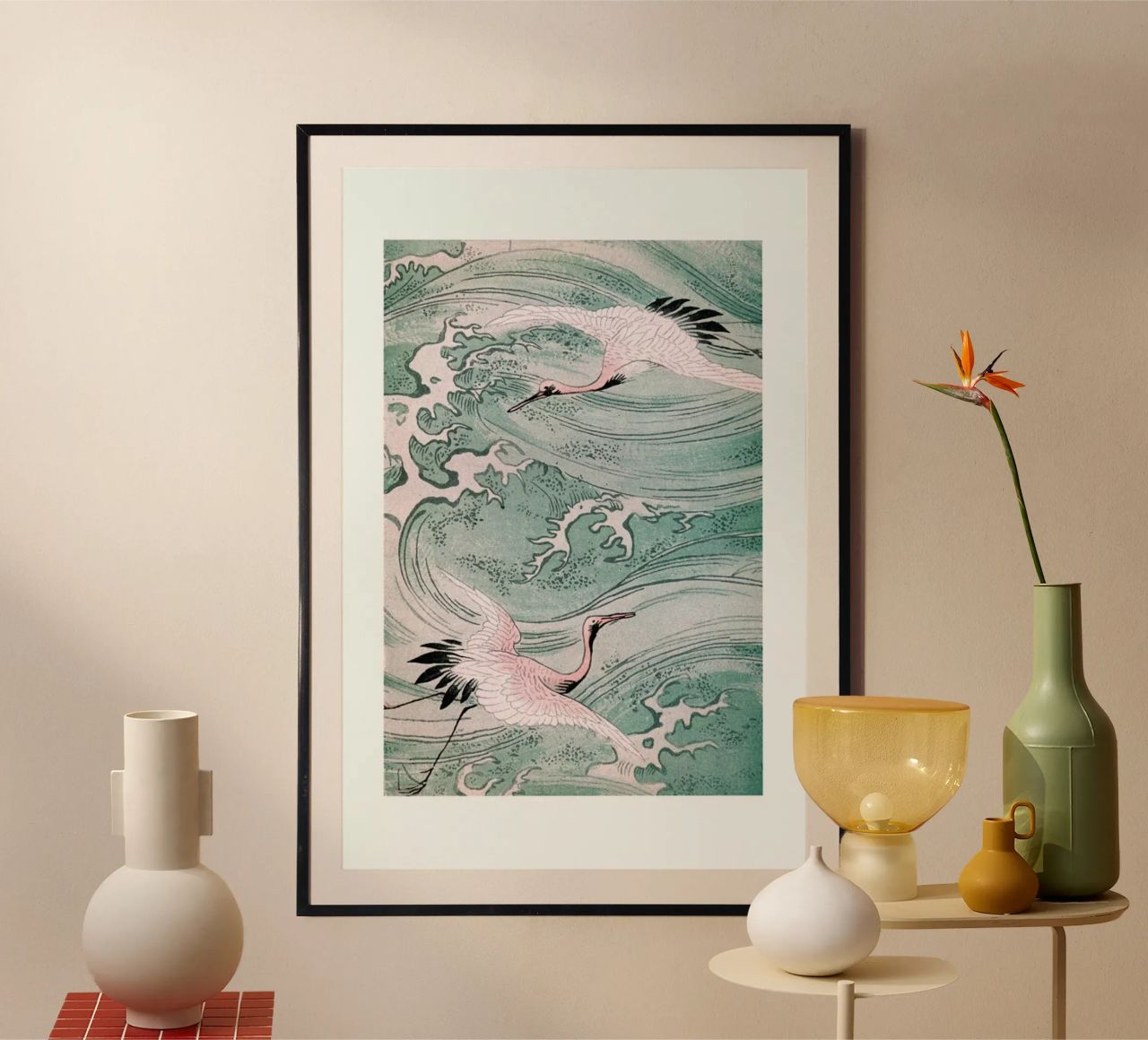 Cranes & Waves poster de Flora & Fauna