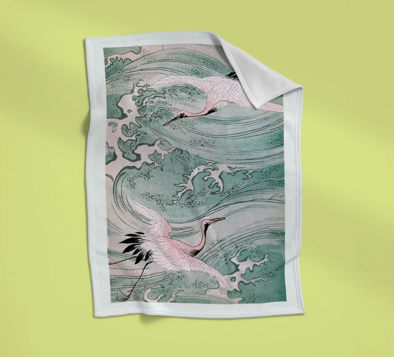 Cranes & Waves Fleecedecke von Flora & Fauna