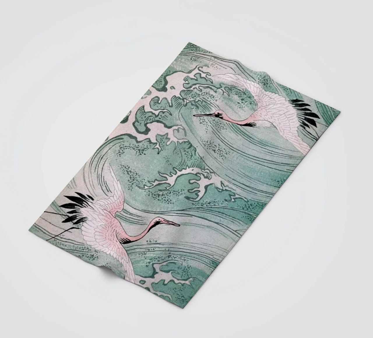 Cranes & Waves Fleecedecke von Flora & Fauna