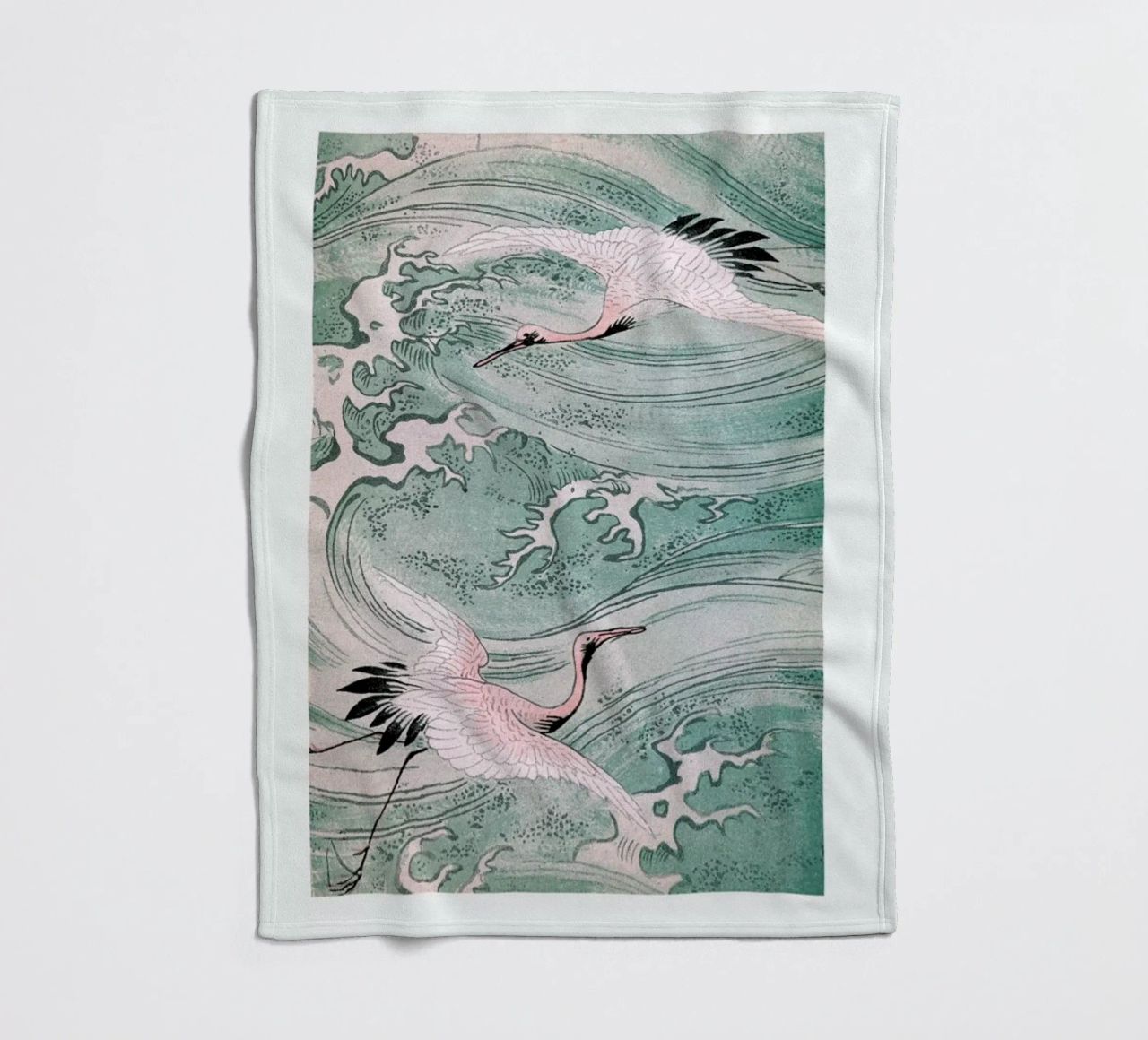 Cranes & Waves Fleecedecke von Flora & Fauna