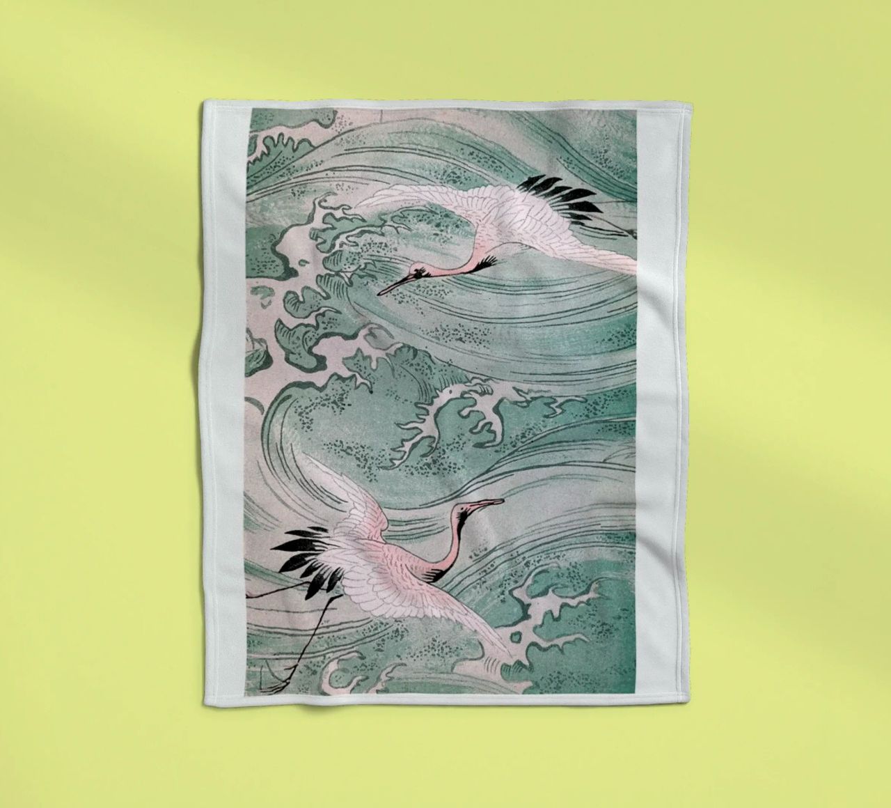 Cranes & Waves Fleecedecke von Flora & Fauna