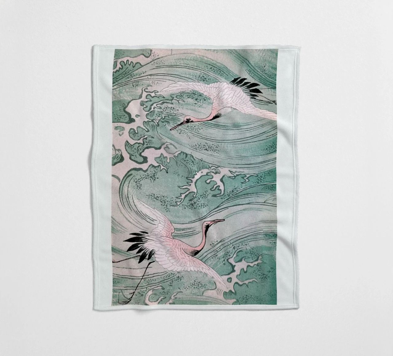 Cranes & Waves Fleecedecke von Flora & Fauna