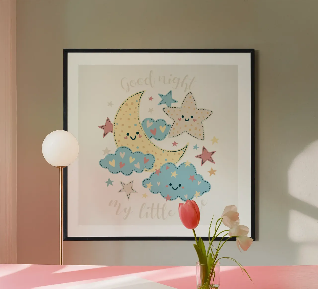 Buona notte bambino poster con telaio in alluminio da 🐹 BABY ART PRINTS