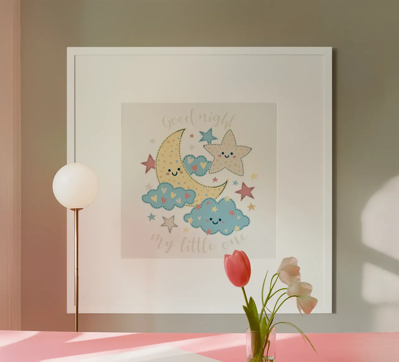 Buona notte bambino poster con telaio in alluminio da 🐹 BABY ART PRINTS