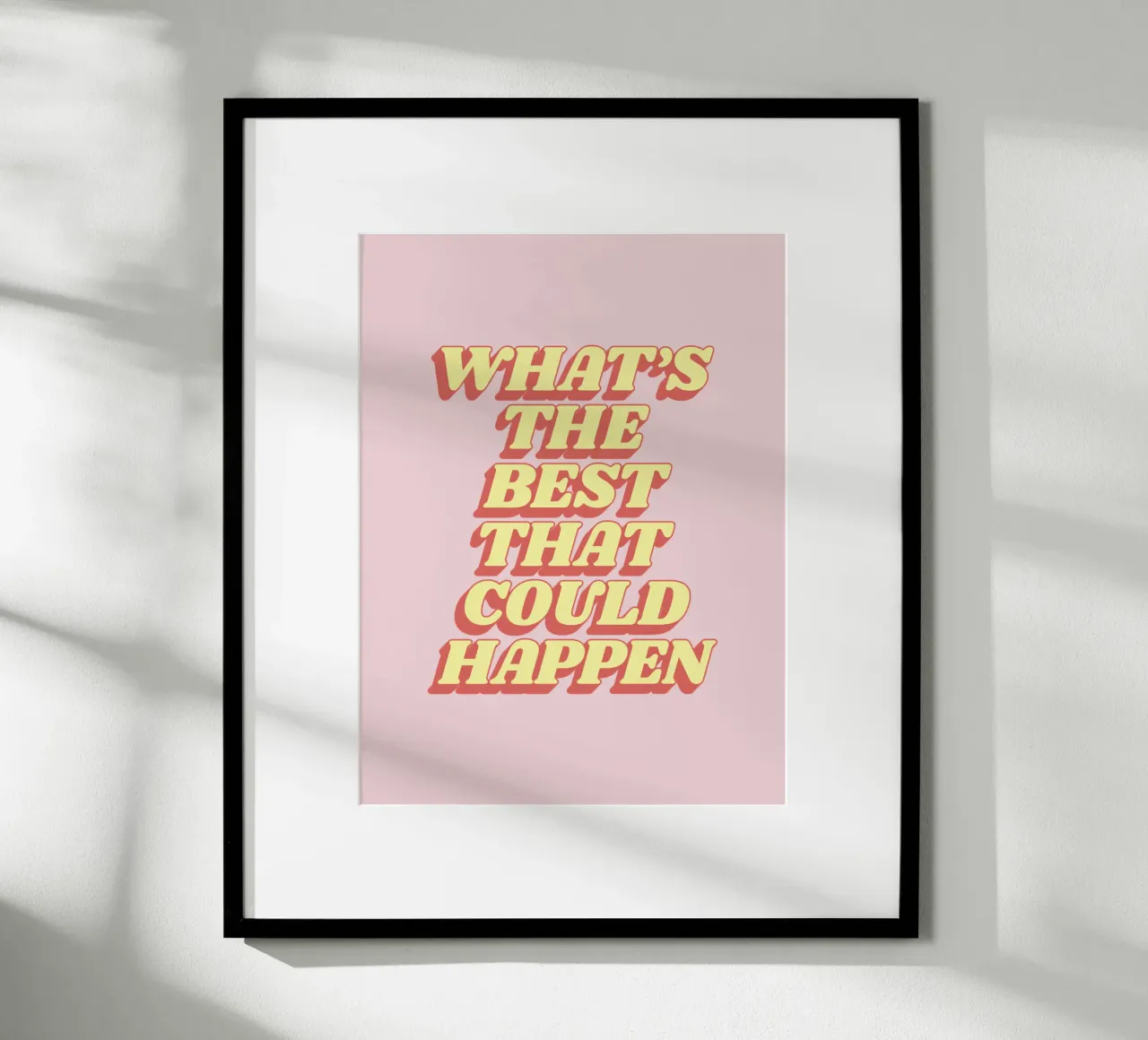What's the Best That Could Happen Typography Print Red Pink hahnemühle by THE MOTIVATED TYPE