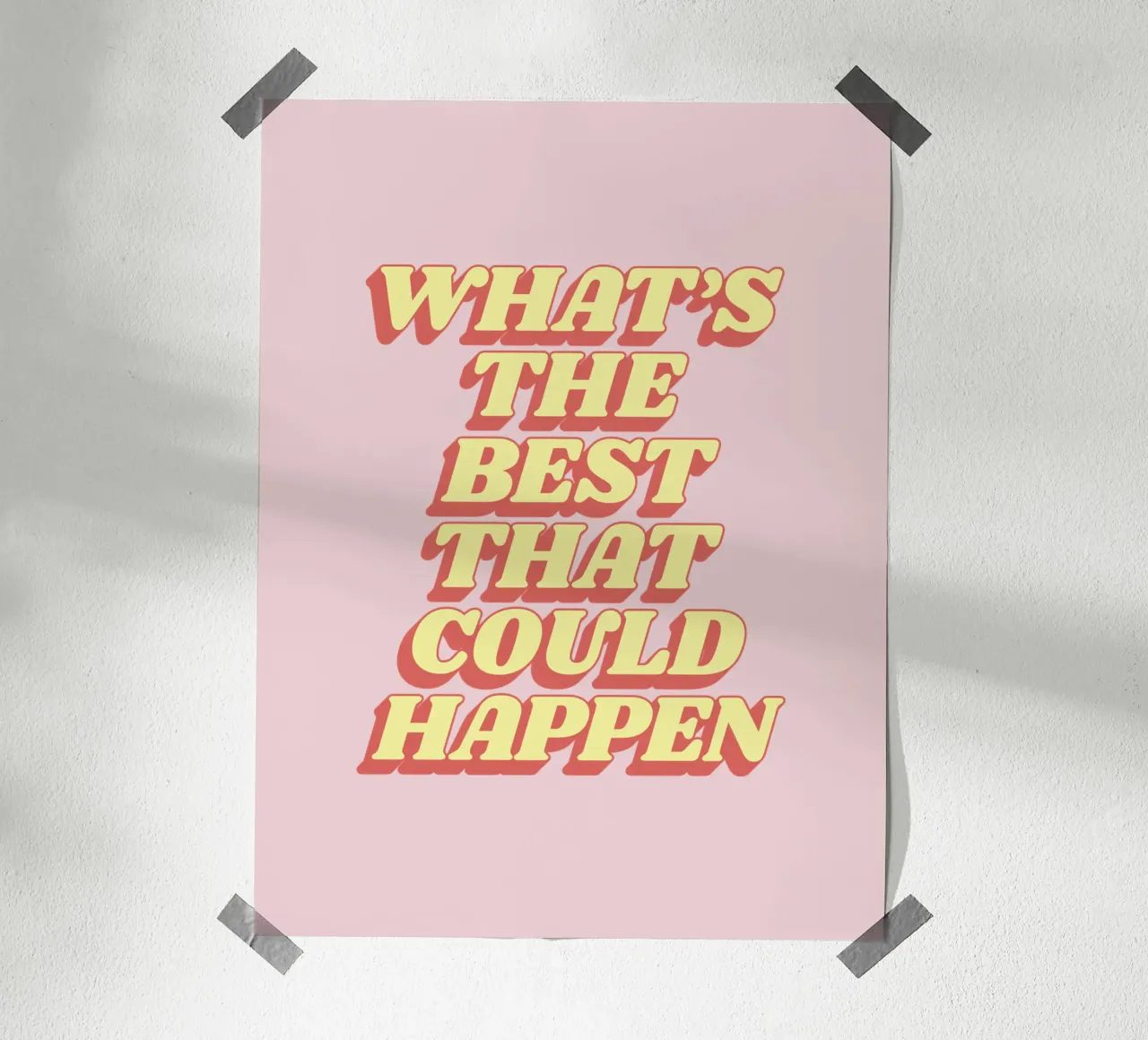 What's the Best That Could Happen Typography Print Red Pink hahnemühle by THE MOTIVATED TYPE
