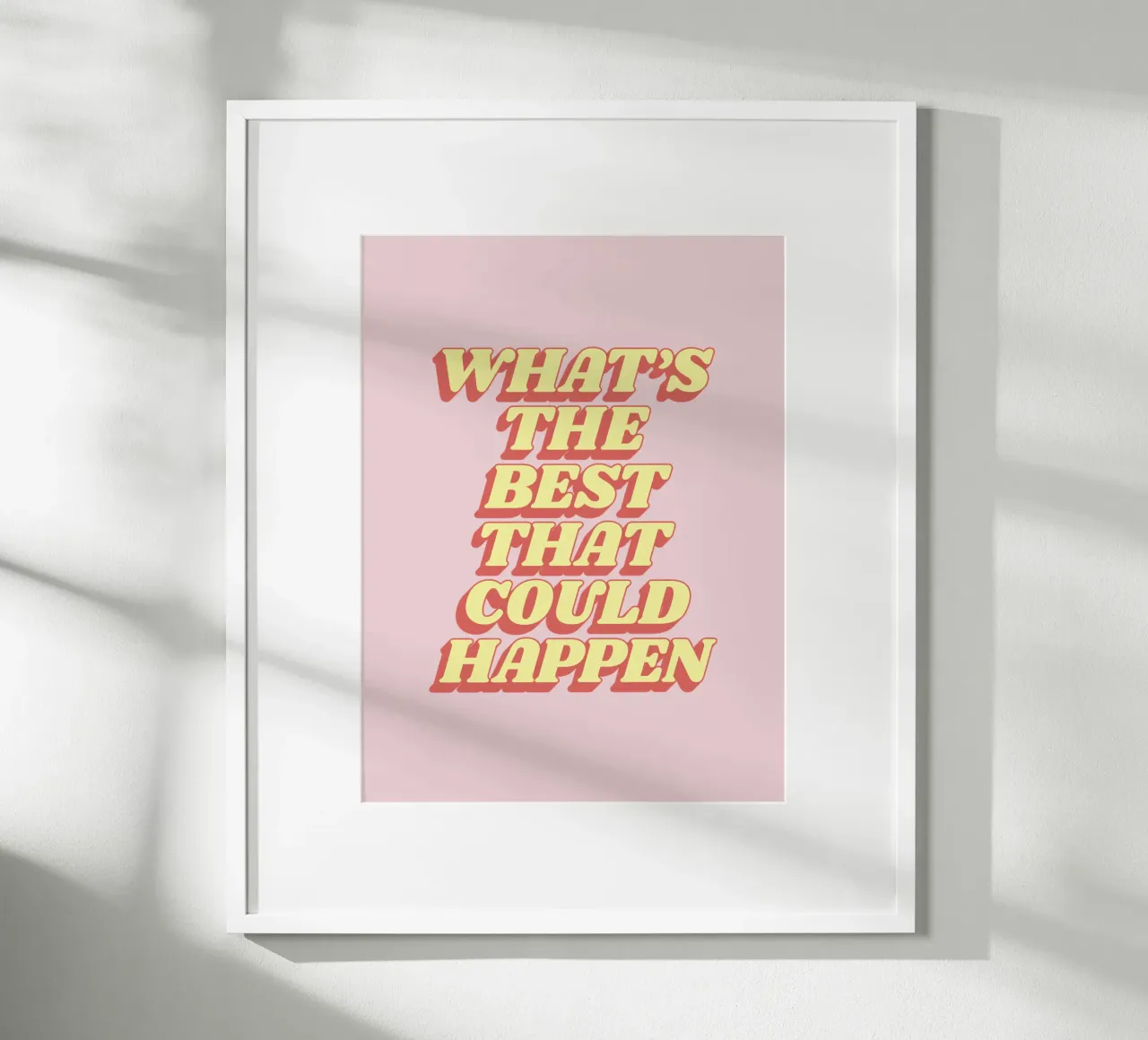 What's the Best That Could Happen Typography Print Red Pink hahnemühle by THE MOTIVATED TYPE