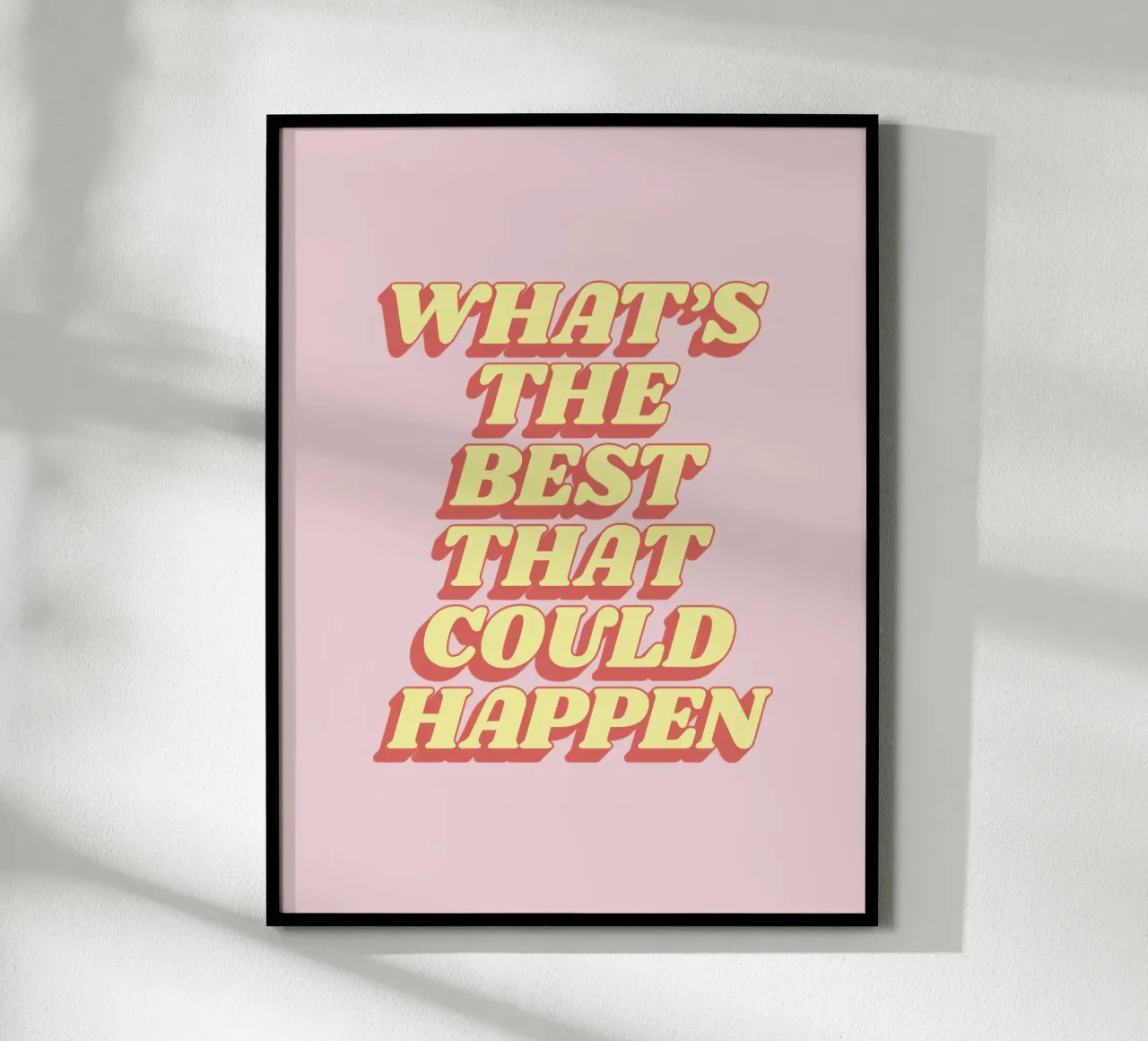 What's the Best That Could Happen Typography Print Red Pink hahnemühle by THE MOTIVATED TYPE