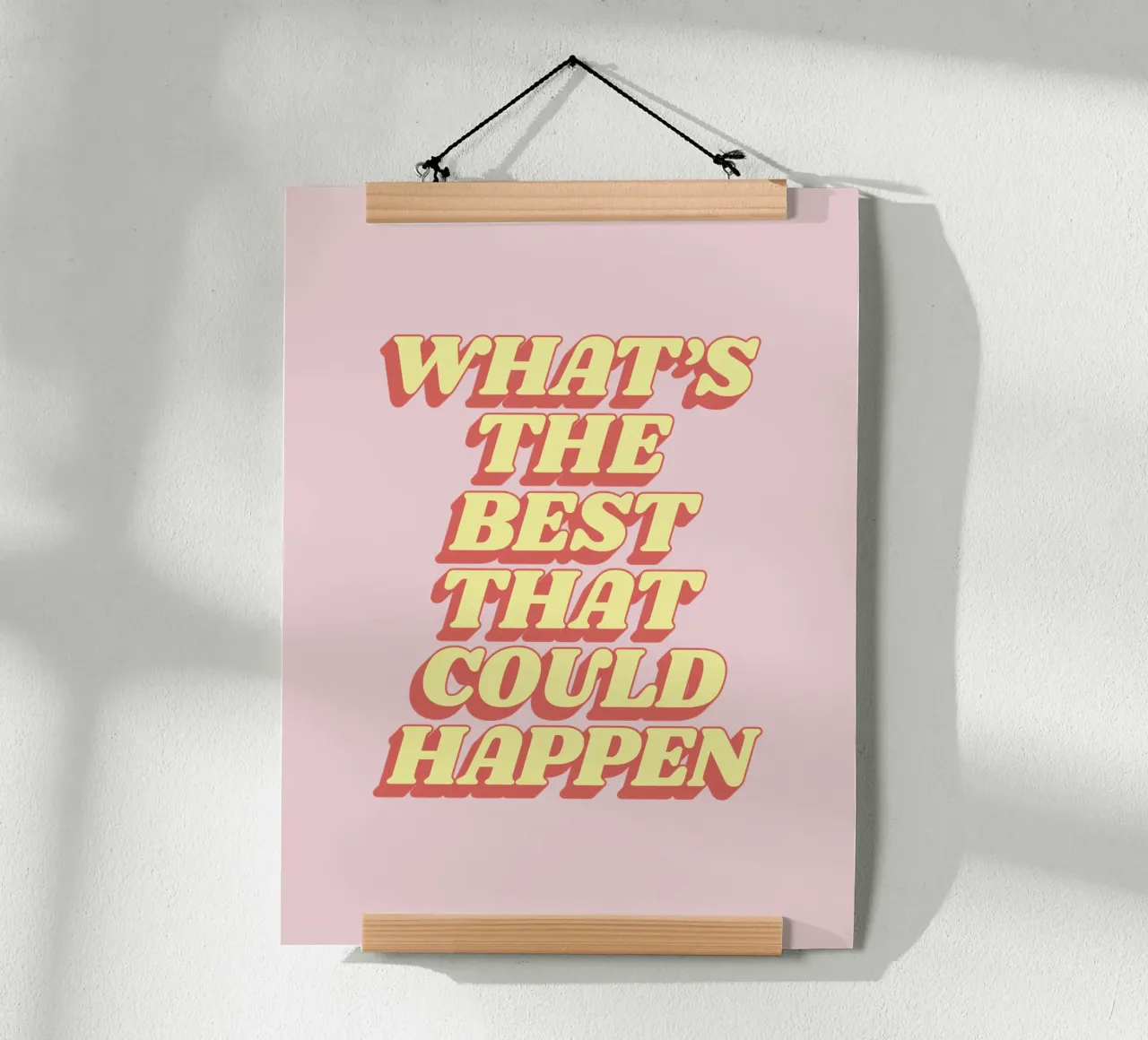 What's the Best That Could Happen Typography Print Red Pink hahnemühle by THE MOTIVATED TYPE