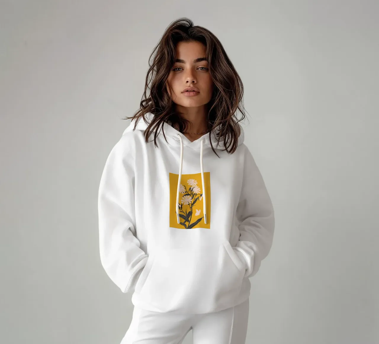 Fiori minimali felpa con cappuccio da ThingDesign