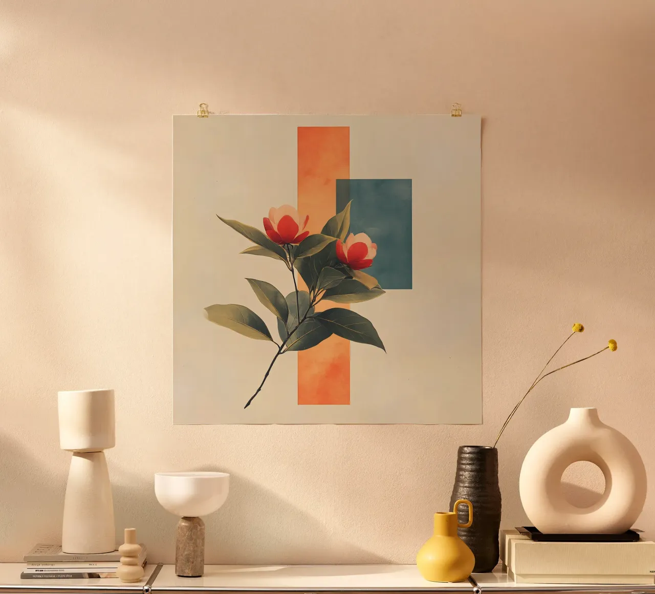 Floreale minimalista poster con telaio in alluminio da LaylaOzHome