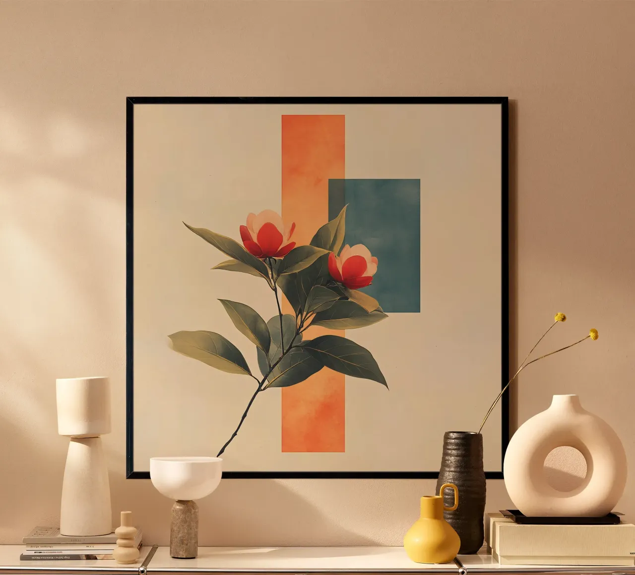 Floreale minimalista poster con telaio in alluminio da LaylaOzHome
