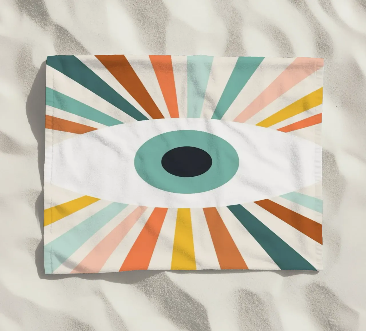 All Seeing Evil Eye - earthy beach towel by Gale Switzer